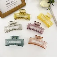 Stylish Water Color Transparent Hair Clutcher Hair Claw For Women- 6 Pieces-thumb3