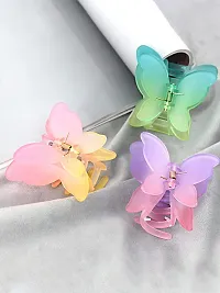 Stylish 4 Pieces Multicolor Butterfly Hair Clutcher For Girls And Women-thumb1