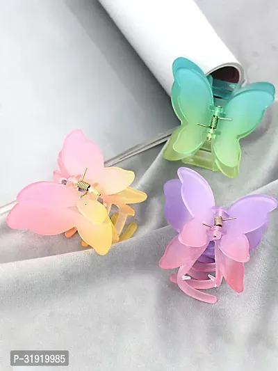 Stylish 4 Pieces Multicolor Butterfly Hair Clutcher For Girls And Women-thumb2