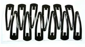 Stylish Black Color Tic-tac Hair Clip Pair Of 12-thumb1