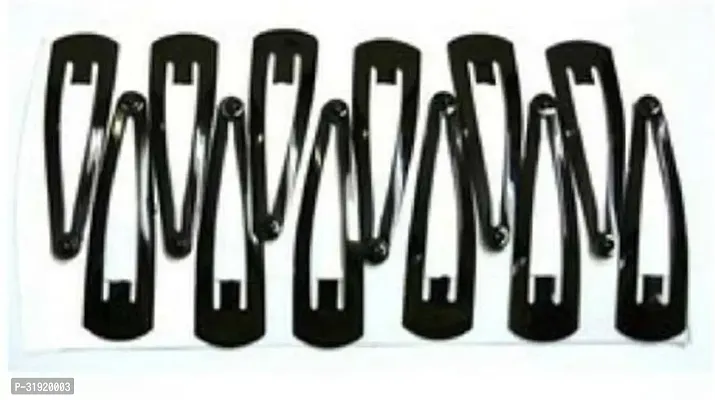 Stylish Black Color Tic-tac Hair Clip Pair Of 12-thumb2