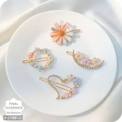 Stylish Korean Fancy Hair Pins For Women And Girls-Pack Of 4 Pieces