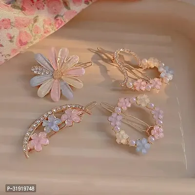 Stylish 4 Peace Korean Style Stylish Hair Clips For Women And Girls-thumb3