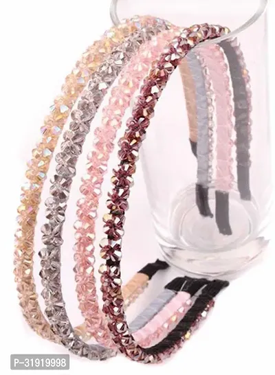 Stylish 4 Piece Crystal Rhinestone Shiny Non-Slip Headbands-thumb0