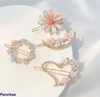 Stylish Pancikaa Korean Hair Clips Clamps Pearl Metal Clips Barrettes Pins For Women- 4 Pieces-thumb1