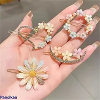 Stylish Pancikaa Korean Hair Clips Clamps Pearl Metal Clips Barrettes Pins For Women- 4 Pieces-thumb2