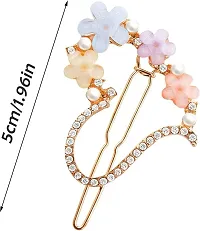 Stylish Korean Stone Work Metal Hair Clip Hair Pin-4 Pieces-thumb3