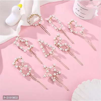 Stylish Pearl Word Hair Clips For Women And Girls- 6 Pieces-thumb3