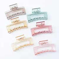 Stylish Water Color Transparent Hair Clutcher Hair Claw For Women- 6 Pieces-thumb2