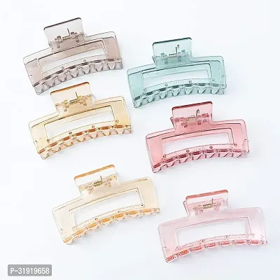 Stylish Water Color Transparent Hair Clutcher Hair Claw For Women- 6 Pieces-thumb3