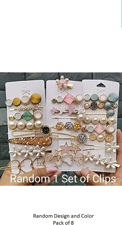 Style Pearl Barrettes Women Set Hairpin Korean Style PACK OF