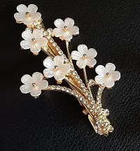 Stylish White Flower Design Pearl Hair Pin For Girls And Women-thumb1