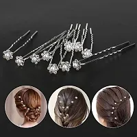 Stylish Hair Juda Pin With Stones Wedding Hair Accessories For Women And Girls-12 Pieces-thumb1