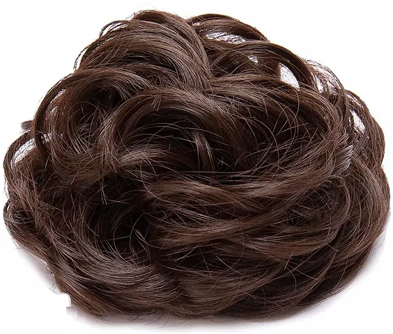 PrimeBerry Artificial Hair Extension Juda Hair Rubber Band Bun Brown(Pack Of 1)