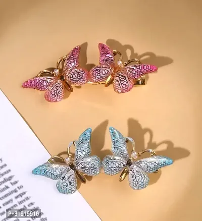 Stylish Korean Style Women And Girls Butterfly Hair Clips Pack Of 4-thumb2