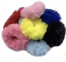 Stylish Feather Hair Rubber Band For Women And Girls- 12 Pieces-thumb1