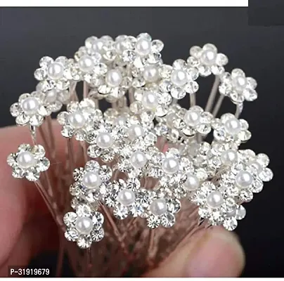 Stylish Hair Bun Fancy Juda Pins With Crystal Stone For Women And Girls-12 Pieces-thumb0