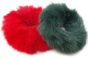 Stylish Fur Hair Rubber Band Hair Ties For Women And Girls-12 Pieces-thumb2