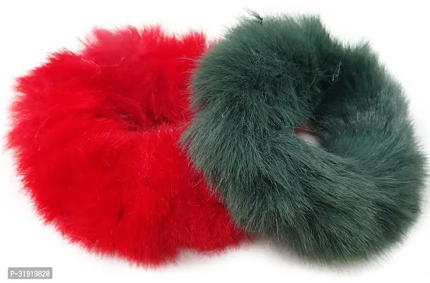 Stylish Fur Hair Rubber Band Hair Ties For Women And Girls-12 Pieces-thumb3