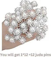 Stylish Hair Bun Fancy Juda Pins With Crystal Stone For Women And Girls-12 Pieces-thumb1