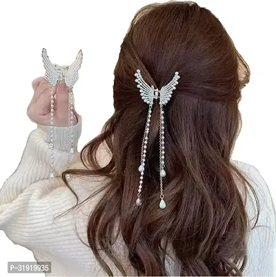 Stylish Golden Butterfly Rhinestone Long Tassel Hanging Hairpin For Girls And Women-thumb2