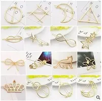 Stylish Women And Girls Golden Hair Clips Pack Of 6-thumb3