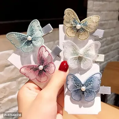 Trendy Club 5 Pcs Butterfly Hair Clips for Girls Cute Fashion Baby Girl Hair Accessories Hair Pins For Baby Kids Girls