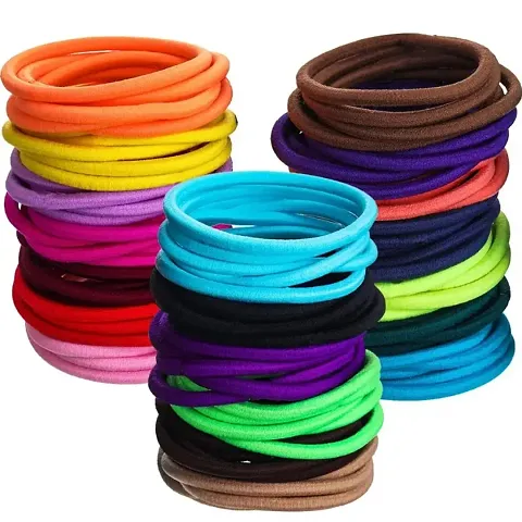 Trendy Club 100 Pieces Hair Ties, Set for Thick, Curly and Long Hair Rubber Bands For Girls, Women, Kids