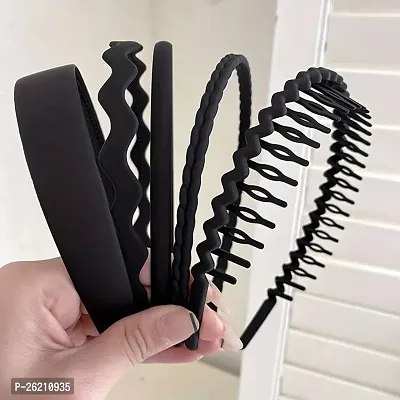 Blubby 9 Pieces Teeth Hairband Teeth Comb Headbands Matte Hair Bands Non Slip Solid Color Hair Accessories-thumb3