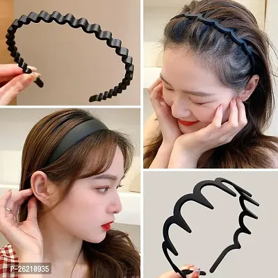 Blubby 9 Pieces Teeth Hairband Teeth Comb Headbands Matte Hair Bands Non Slip Solid Color Hair Accessories-thumb2