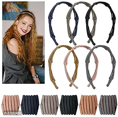 Blubby 6PCS Retractable Pocket Hair Band, Spring Wavy Foldable Headband No Slip, Compact Portable Adjustable Hair Hoop for Women (Multicolor)-thumb5