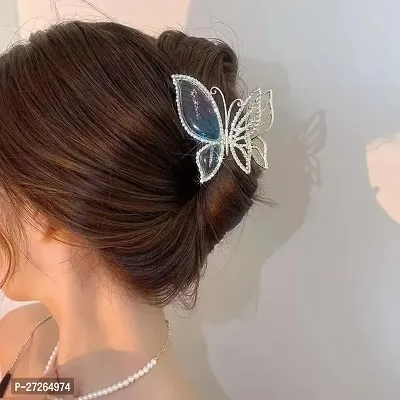Blubby Unique Butterfly Design Metal Hair Claw Clips  Cluther - Sparkly Glitter Rhinestones Hair Clip - Secure Hold for Various Hairstyles-thumb5