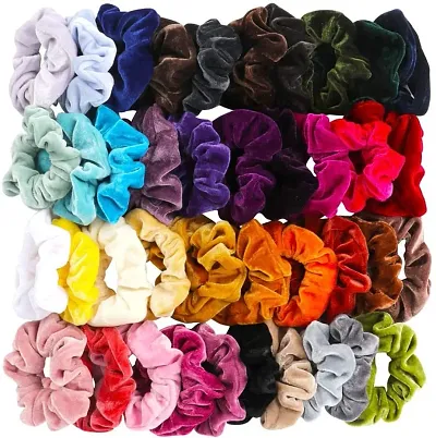 FAMEZA 12Pcs Hair Scrunchies Velvet Elastic Hair Bands Scrunchy Hair Ties Ropes for Women or Girls Hair Accessories -12 Assorted Colors