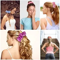 Blubby Scrunchies for Hair - Set of 12 Velvet Hair Ties for Women  Girls - Hair Elastics Ponytail Holder Scrunchy - Elastic Hair Bands-thumb3