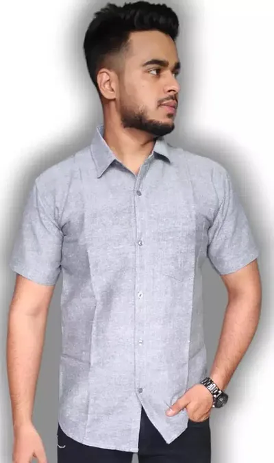 Best Selling Cotton Blend Short Sleeves Casual Shirt 