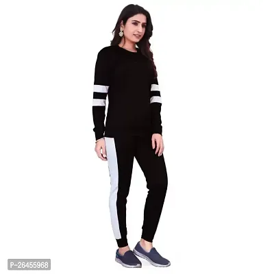 Elite Black Polyester Solid Tracksuit For Women-thumb2