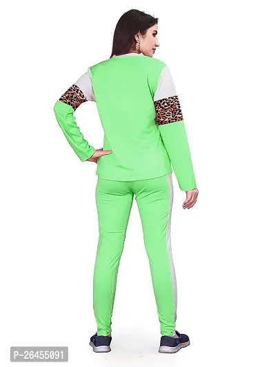 Elite Green Polyester Printed Tracksuit For Women-thumb2