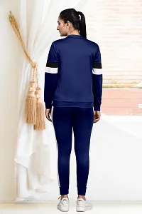 Stylish Navy Blue Cotton Blend Long Tracksuit For Women-thumb2