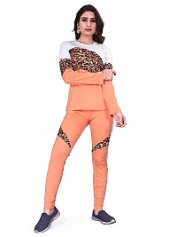 Elite Peach Polyester Printed Tracksuit For Women-thumb1