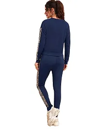 Elite Navy Blue Polyester Solid Tracksuit For Women-thumb1