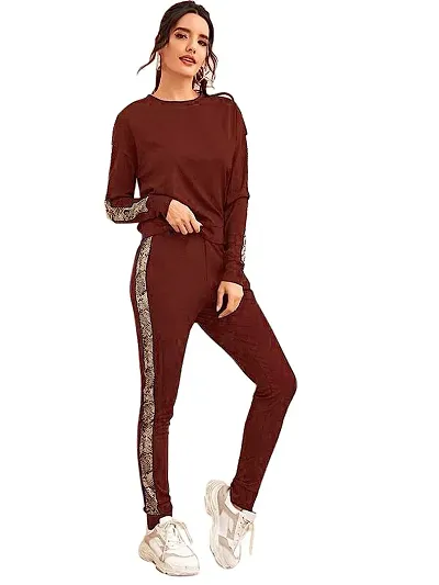 Womens Snake Skin Digitally Printed Side Taped Track Suit, T-Shirt and Legging Outfit Set