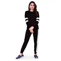 Elite Black Polyester Solid Tracksuit For Women-thumb2