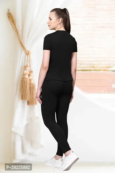 Stylish Black Cotton Blend Long Tracksuit For Women-thumb3