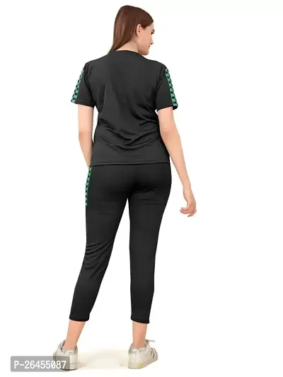 Elite Black Polyester Solid Tracksuit For Women-thumb5