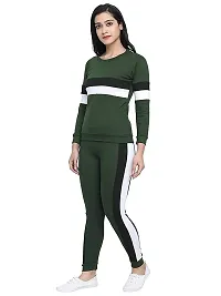Elite Multicoloured Polyester Striped Tracksuit For Women-thumb1
