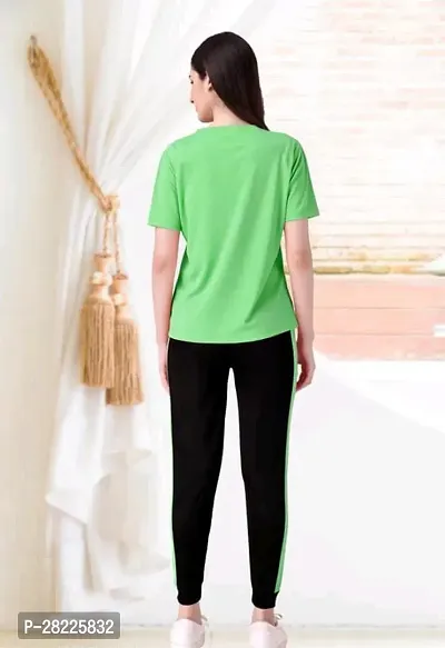 Stylish Green Cotton Blend Long Tracksuit For Women-thumb3