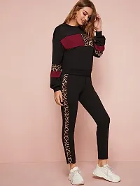 Elite Black Polyester Printed Tracksuit For Women-thumb2