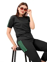 Elite Black Polyester Solid Tracksuit For Women-thumb2