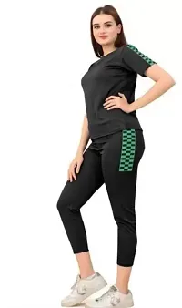 Elite Black Polyester Solid Tracksuit For Women-thumb3