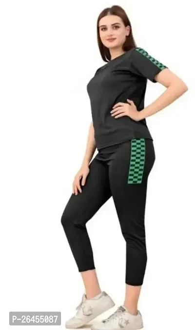 Elite Black Polyester Solid Tracksuit For Women-thumb4